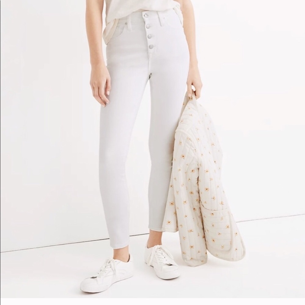 🆕 MADEWELL 10” high rise skinny white jeans! NWOT